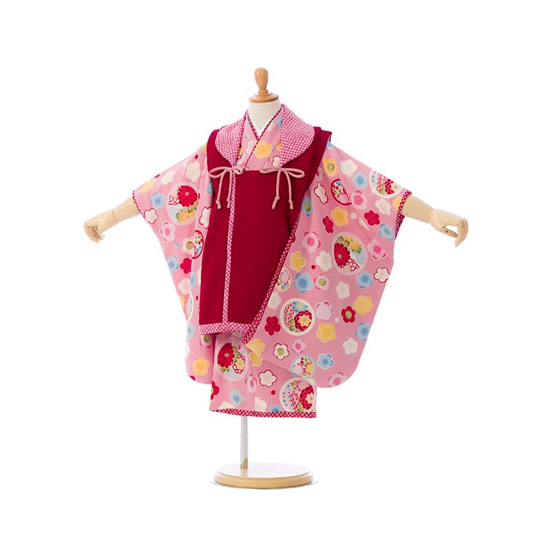 JAPAN STYLE｜小さめ 七五三着物3歳 (被布)フルセット(ピンク系