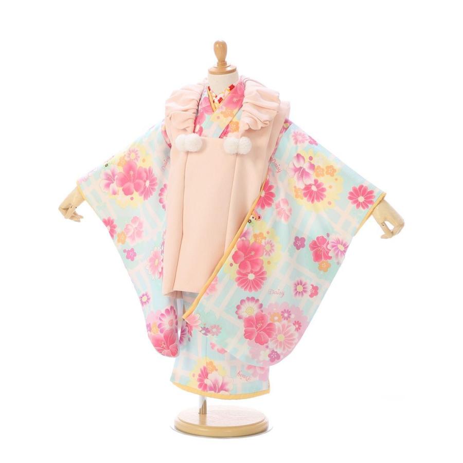 被布着物 3歳 パステル調七五三着物3歳 女の子(被布)フルセット（水色系）