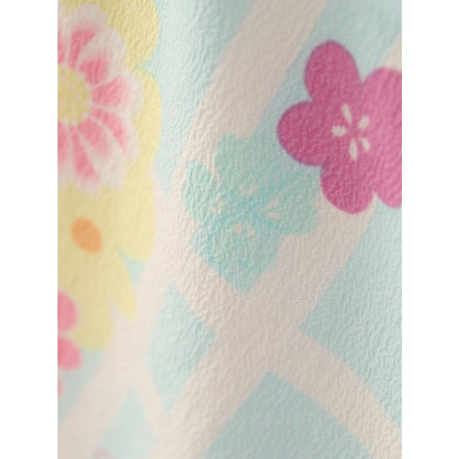 被布着物 3歳 パステル調七五三着物3歳 女の子(被布)フルセット（水色系）