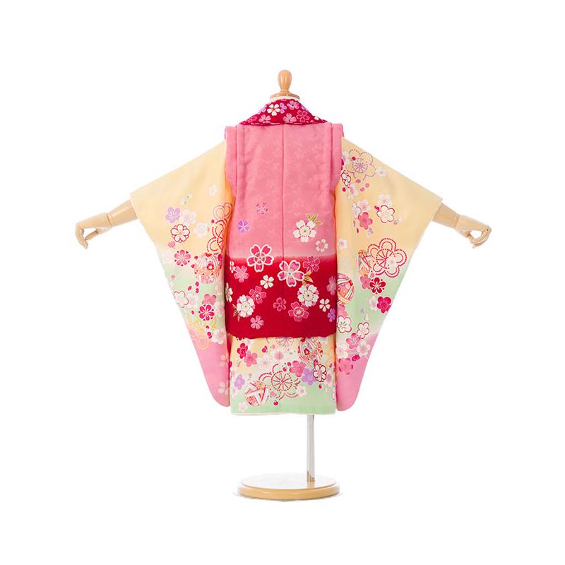 被布セット|90〜100cm|七五三着物3歳|女の子(被布)フルセット(イエロー