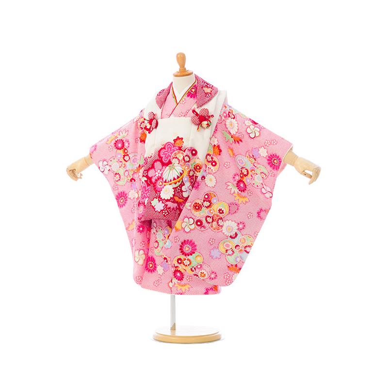 被布セット|花うさぎ|90〜100cm|七五三着物3歳|女の子(被布)フル