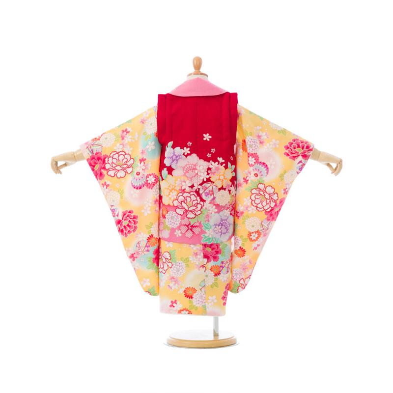 被布|花うさぎ|七五三着物3歳 女の子(被布)フルセット(イエロー系