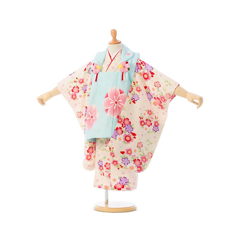 753 着物 3歳 七五三 3歳 753 着物 E H 347 式部浪漫 被布 水色 着物 オフ白 七五三 被布 七五三 髪飾り 着せ方 モダンアンテナ レトロ モダン Haph347 E きものレンタル Yahoo 店 通販 Yahoo ショッピング