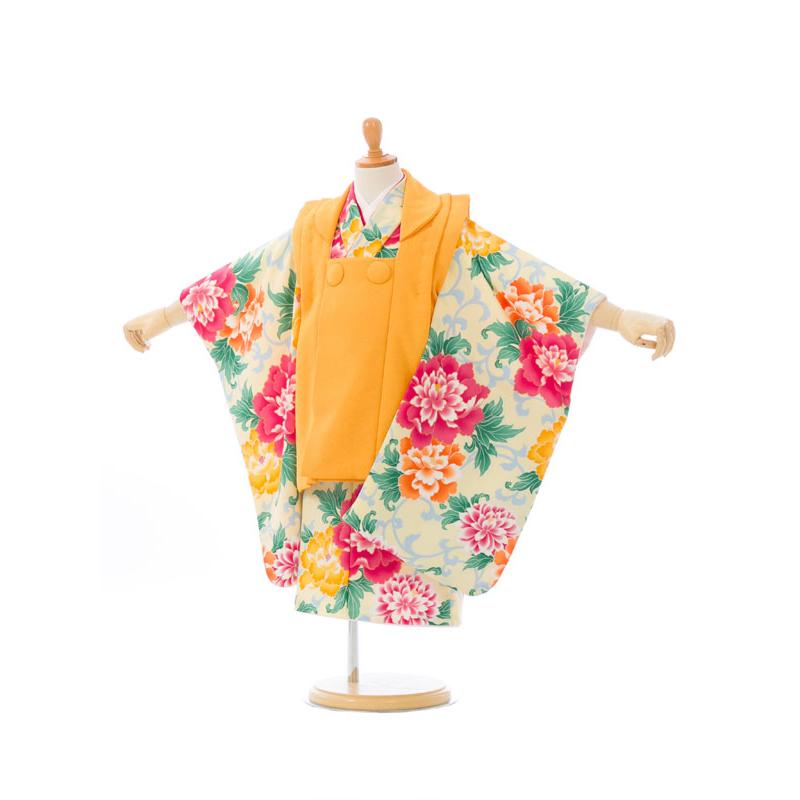 被布セット|90〜100cm|七五三着物3歳|女の子(被布)フルセット(イエロー
