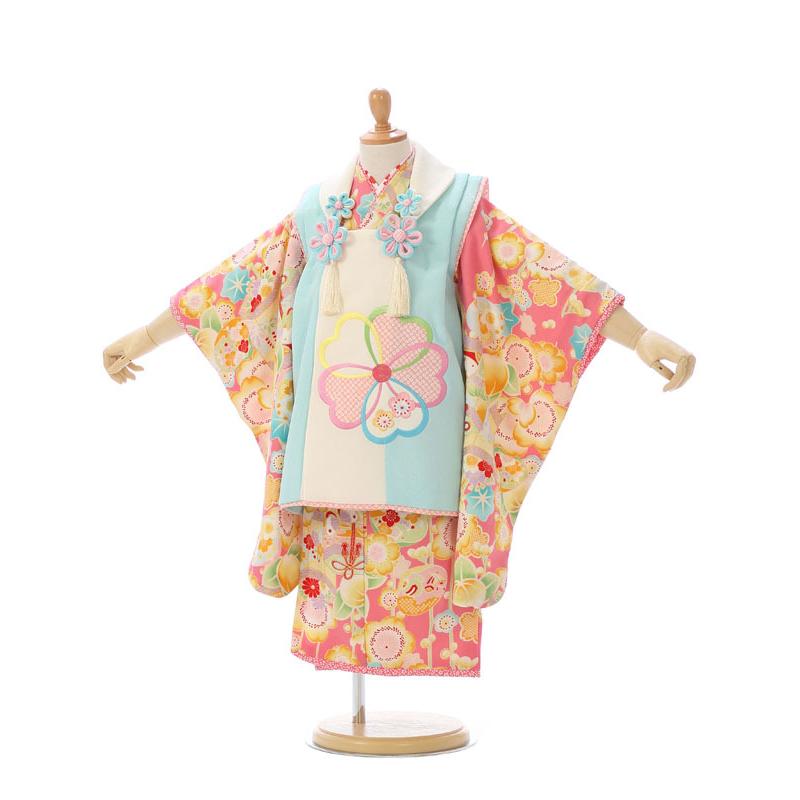 乙葉] 女の子(三歳)被布フルセット（ピンク系/ブルー系) E-H-513