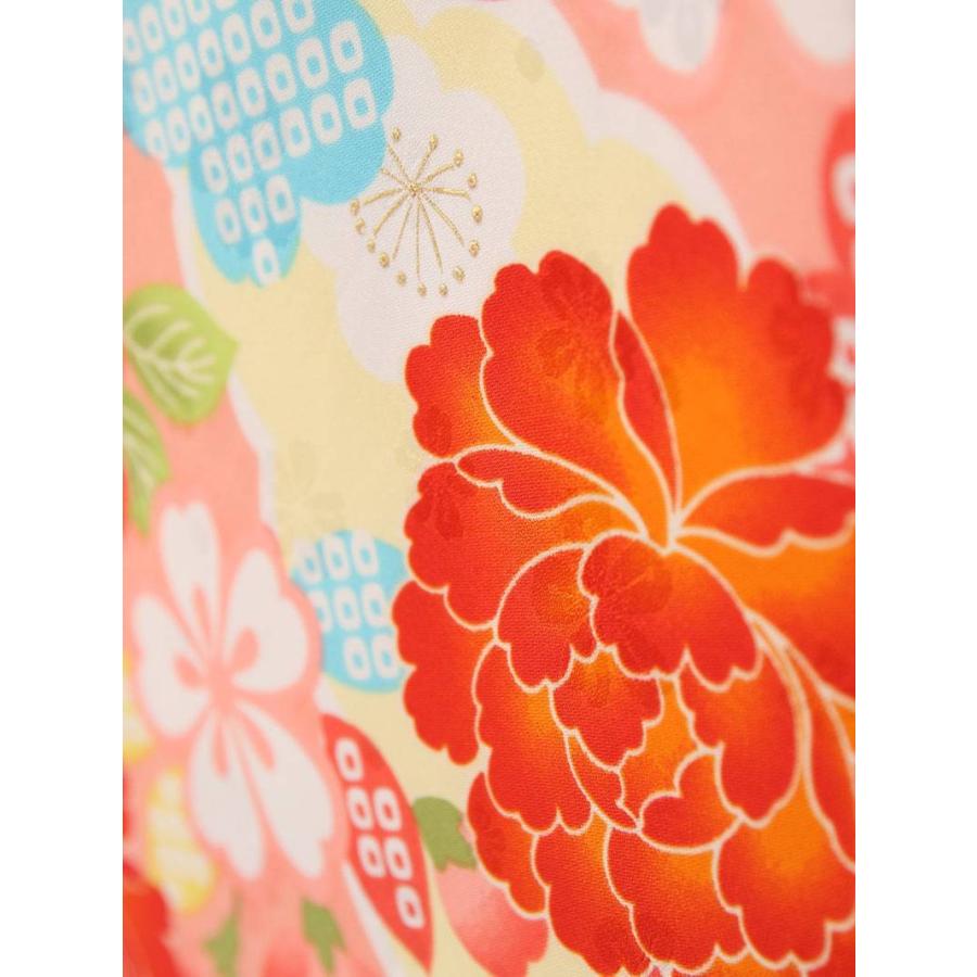 3歳 牡丹桜柄の七五三着物3歳 女の子(被布)フルセット（ピンク系