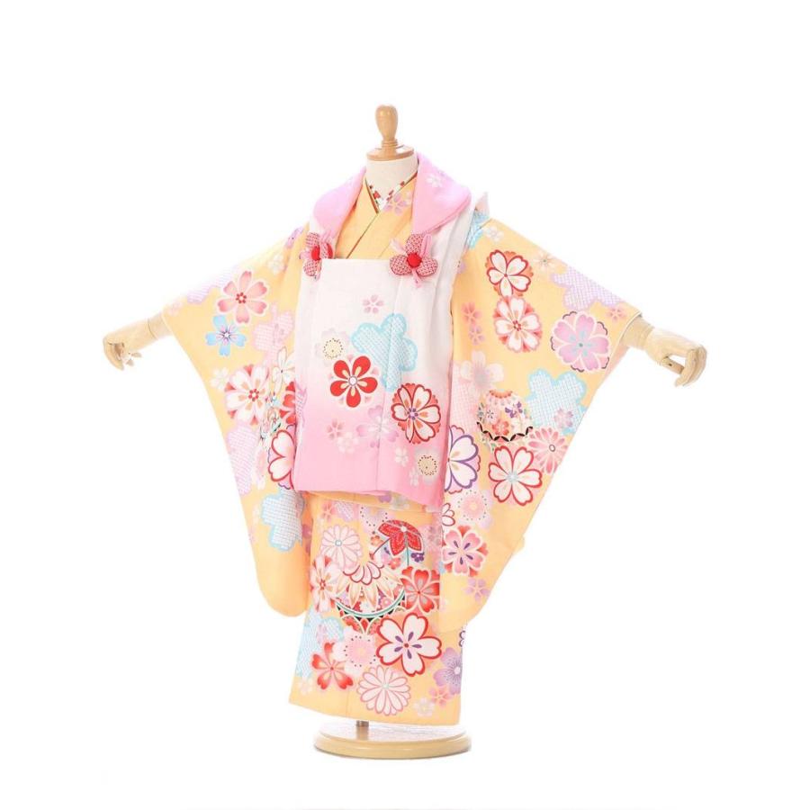 陽気な天使｜七五三着物3歳 女の子(被布)フルセット（イエロー