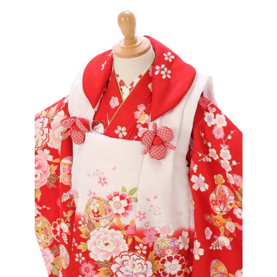 被布　四季花柄の七五三着物3歳　女の子(被布)フルセット（赤系 ）｜女の子(三歳） HAPH547000｜e-kimono-rental｜03