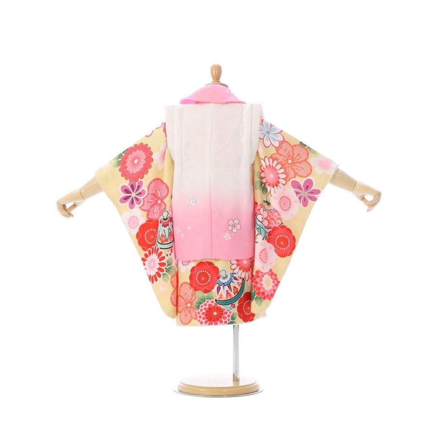 七五三　女の子被布　3歳　着物　２点セット　正絹　保管品 被布 2歳｜七五三着物3歳 女の子(被布)フルセット（イエロー系