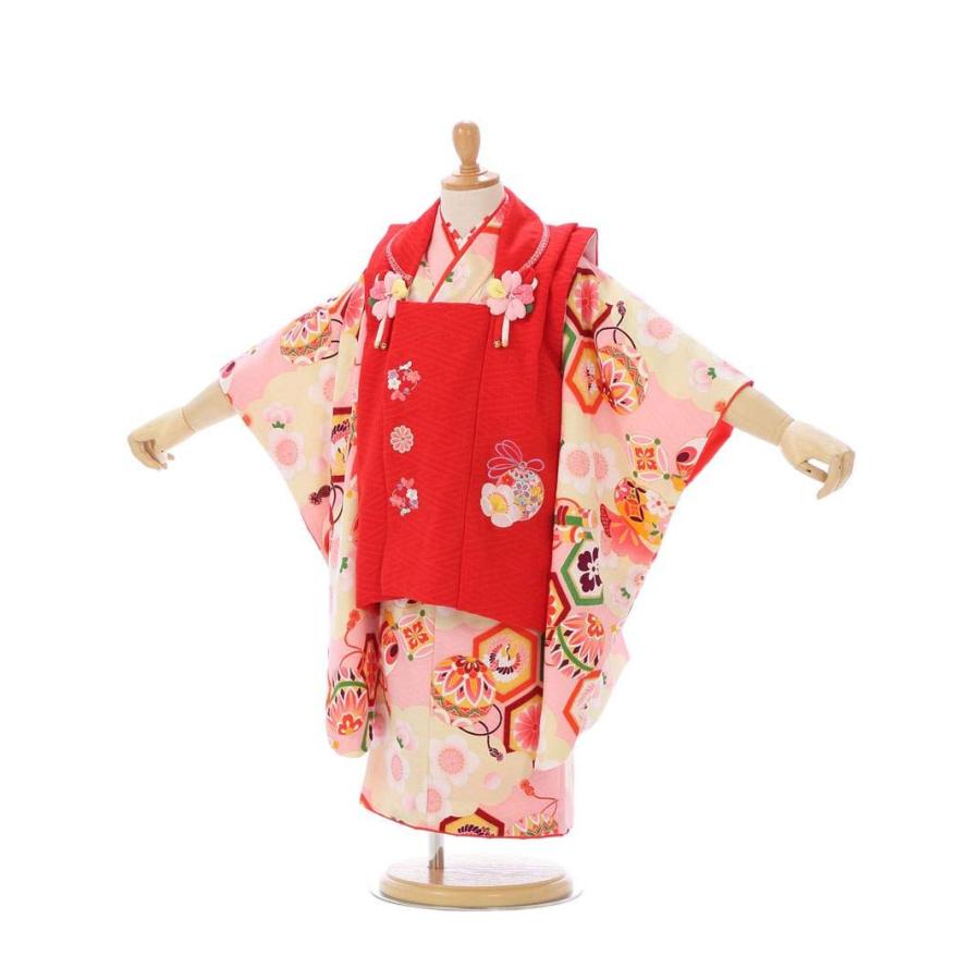 式部浪漫｜七五三着物3歳 女の子(被布)フルセット（赤系 ）｜女の子(三