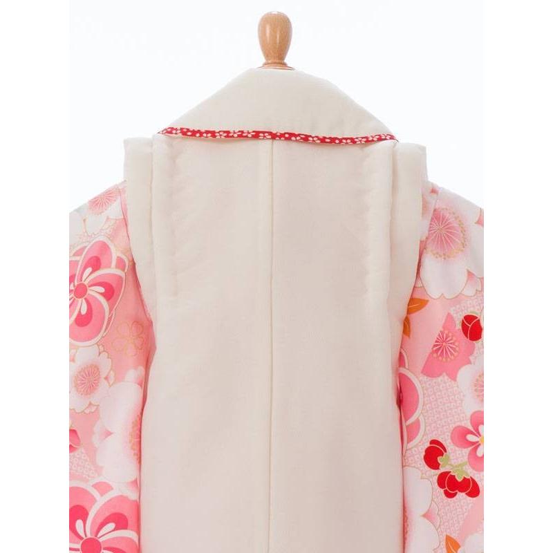 被布 桜梅柄の七五三着物3歳 女の子(被布)フルセット（ピンク系 ）｜