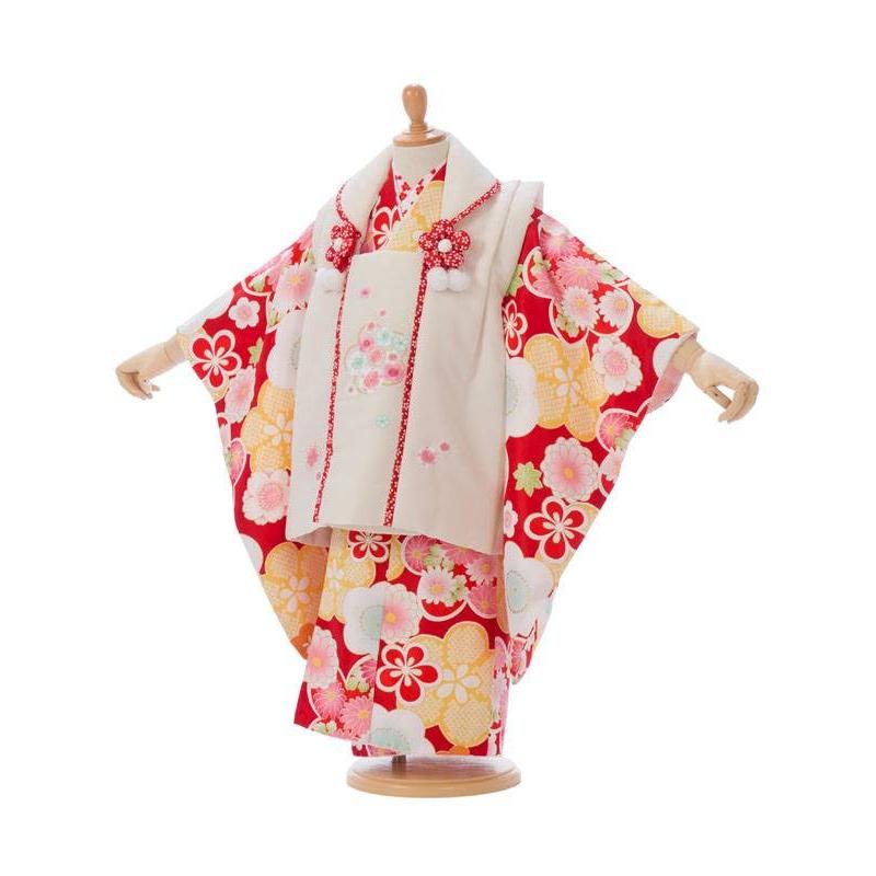 被布　桜菊柄の七五三着物3歳　女の子(被布)フルセット（赤系 ）｜女の子(三歳）｜e-kimono-rental｜05