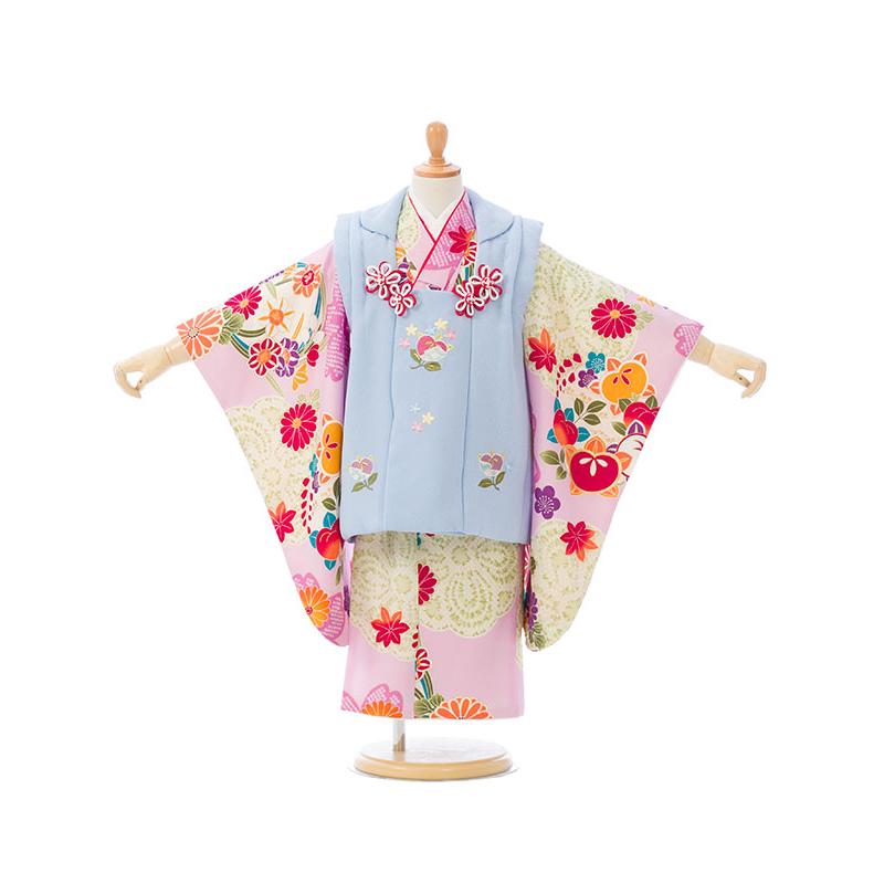 被布 ハイクラス｜七五三着物3歳 女の子(被布)フルセット（ピンク系
