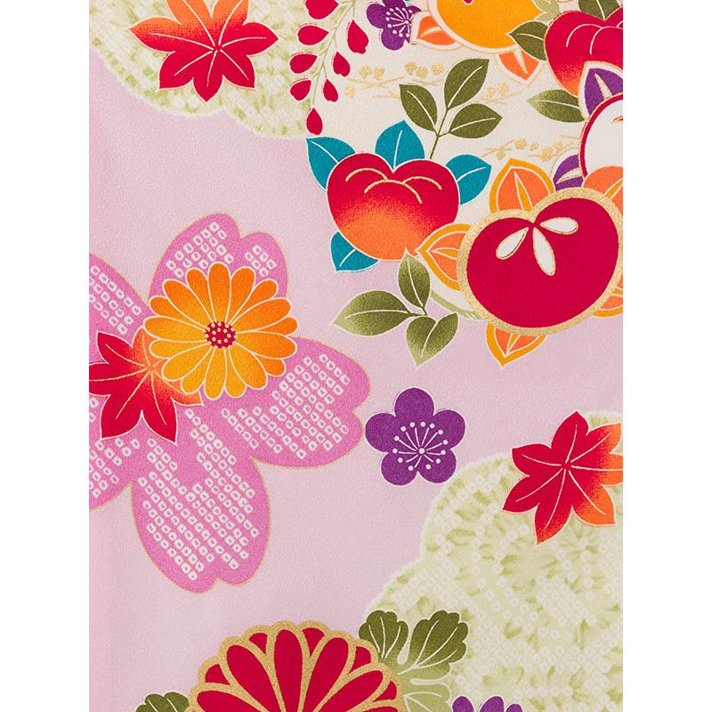 七五三 ３歳 女の子 被布 新品 感動楽チャック着物は貸衣裳ぽえむ、ワンタッチ簡単着付けの3歳女の子