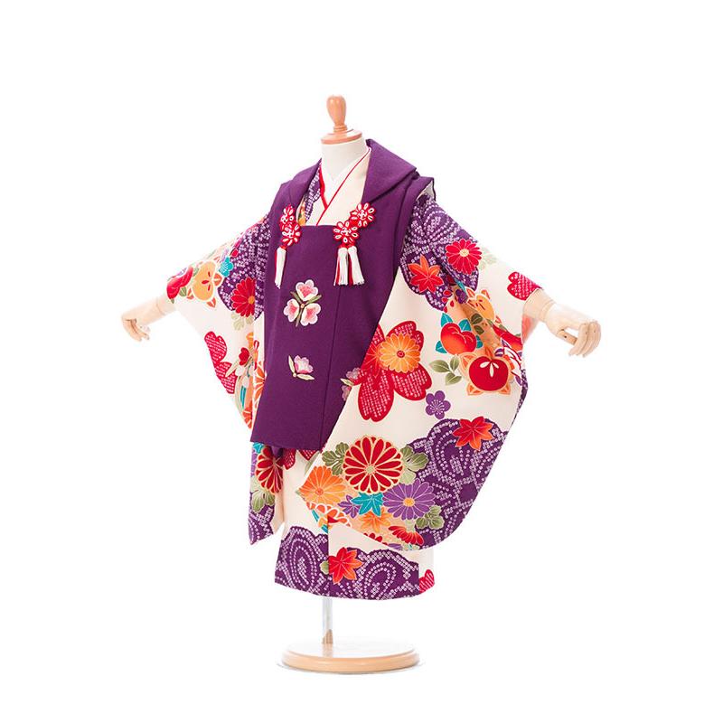 被布ハイクラス|95〜105cm|七五三着物3歳 女の子(被布)フルセット(白系