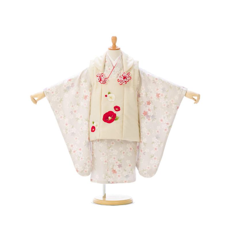 被布着物|95〜105cm|七五三着物3歳 女の子(被布)フルセット(グレー系