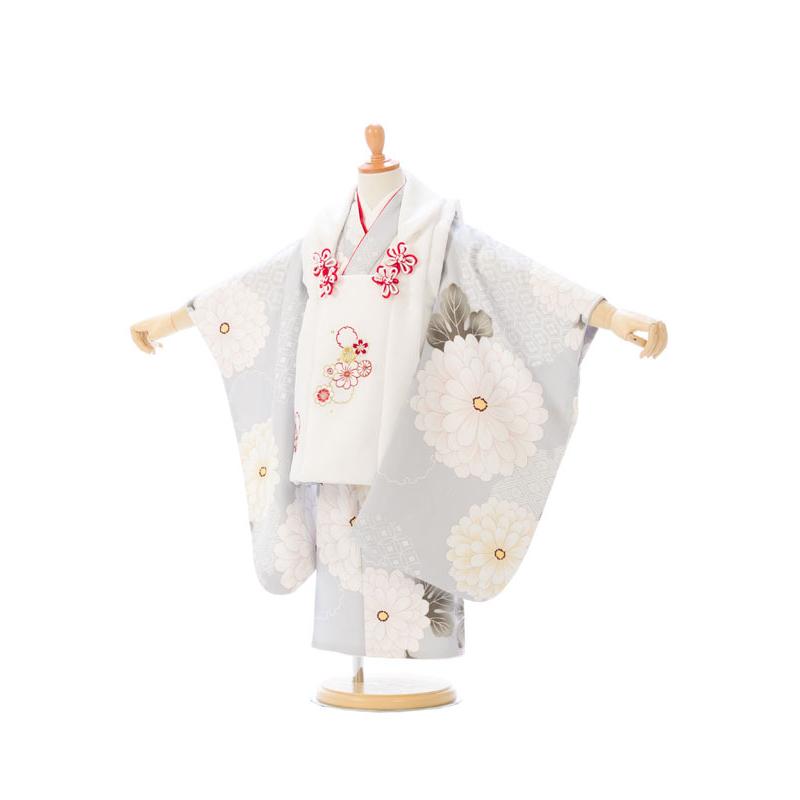 被布着物|着物レンタル|七五三着物3歳　女の子(被布)フルセット(グレー系 )|女の子(三歳) HAPH646｜e-kimono-rental