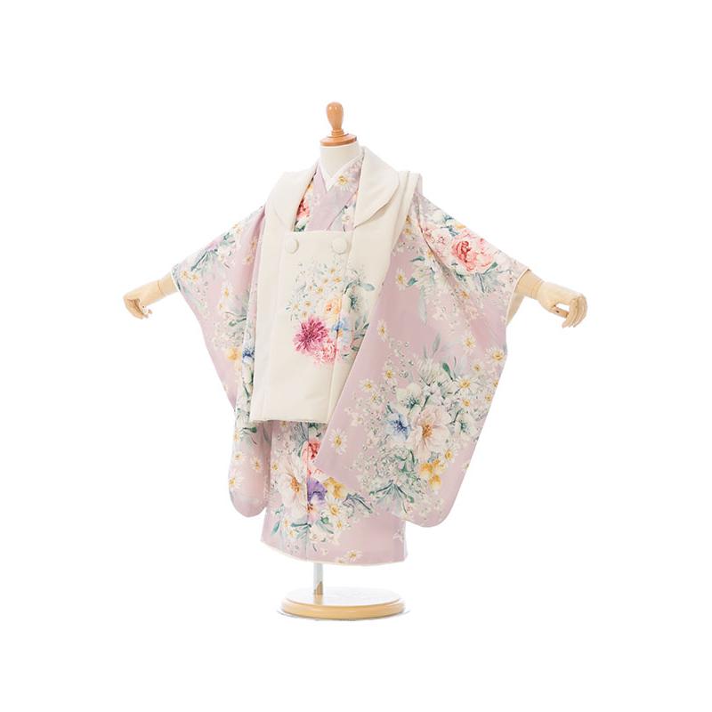 姉妹リンクコーデ|上質|被布着物|七五三着物3歳|女の子(三歳)被布フル