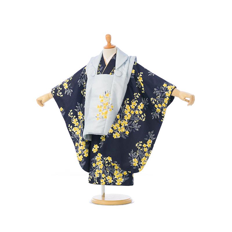 被布セット|90〜100cm|七五三着物3歳|女の子(被布)フルセット(ブルー系