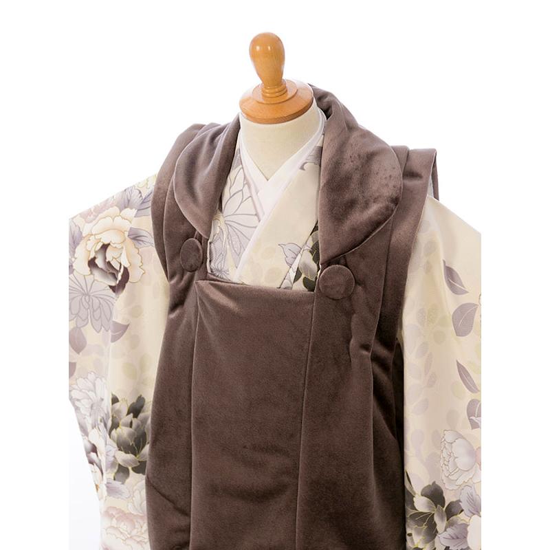 被布セット|90〜100cm|七五三着物3歳|女の子(被布)フルセット(茶色系
