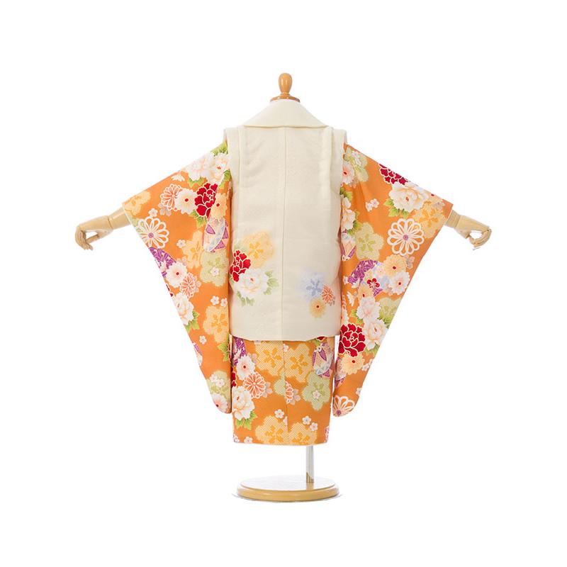 被布セット|花うさぎ|90〜100cm|七五三着物3歳|女の子(被布)フルセット