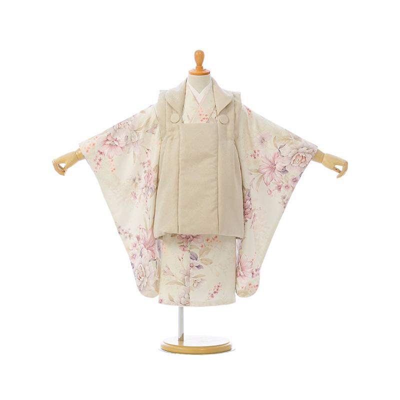被布セット|花うさぎ|90〜100cm|七五三着物3歳|女の子(被布)フルセット