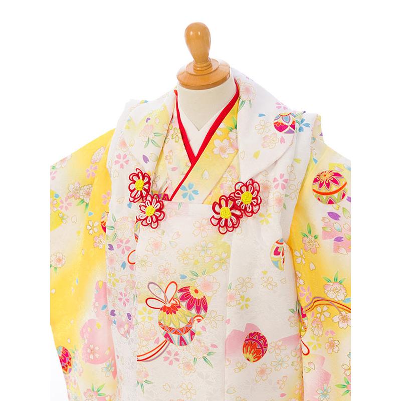 被布セット|90〜100cm|七五三着物3歳|女の子(被布)フルセット(黄