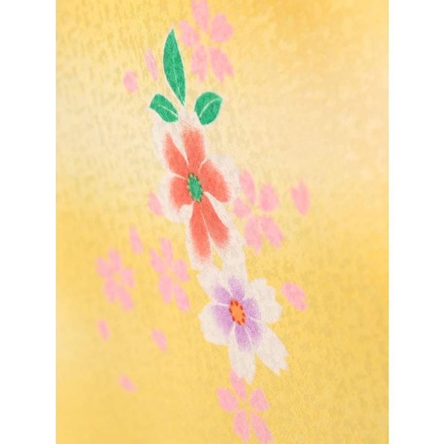 3歳 桜鈴柄の七五三着物3歳 女の子(被布)フルセット（イエロー系