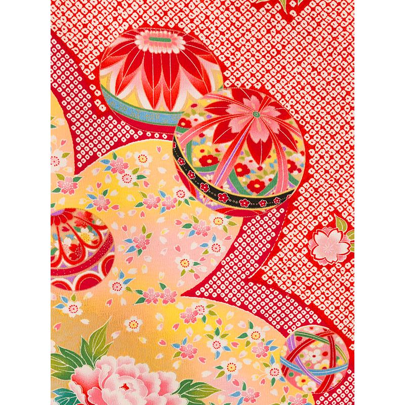 レンタル着物|7歳女の子|110〜120cm|七五三着物レンタルフルセット(赤