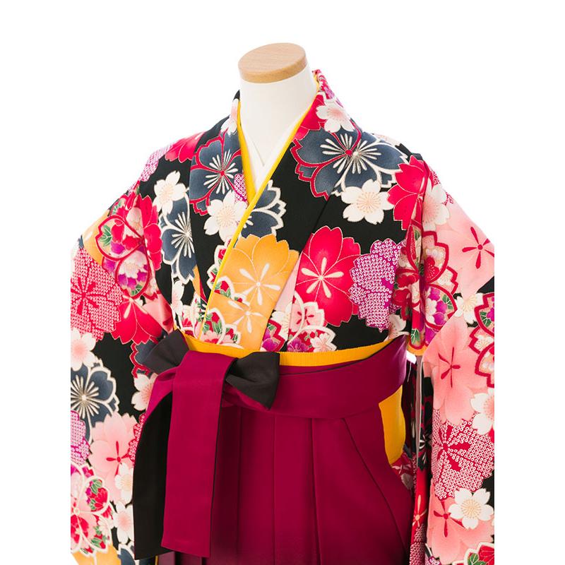 袴レンタル|小学生専用|卒業式|143〜148cm|卒業袴セット(黒系)|女の子