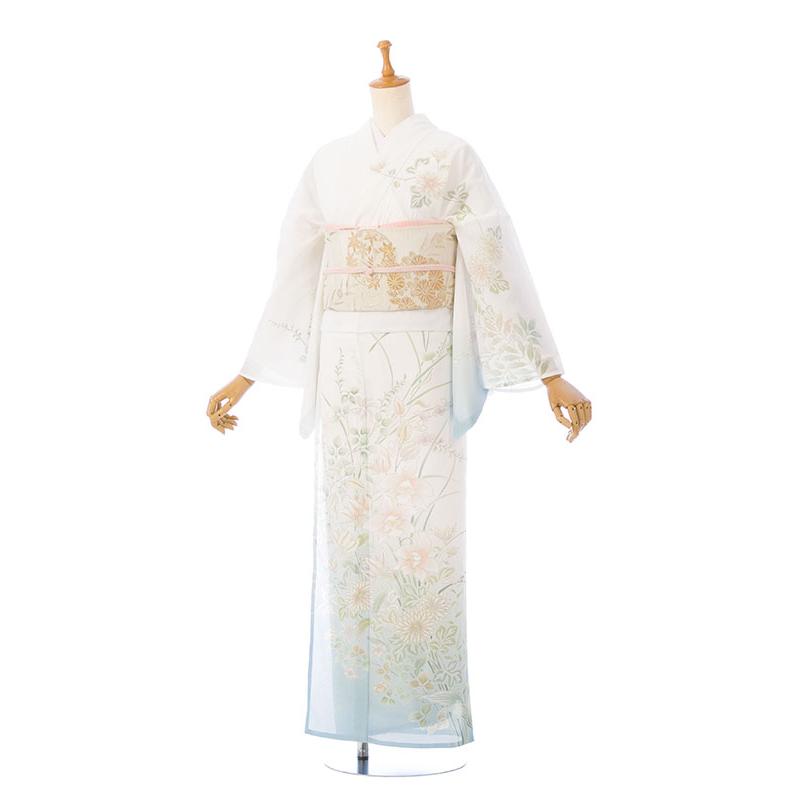 ★専用★訪問着 紗 夏 クリーム系　身丈159.5cm 裄丈64cm 正絹 レンタル着物|訪問着・付下げ|夏用|絽|7〜8月|153〜163cm|訪問着フル