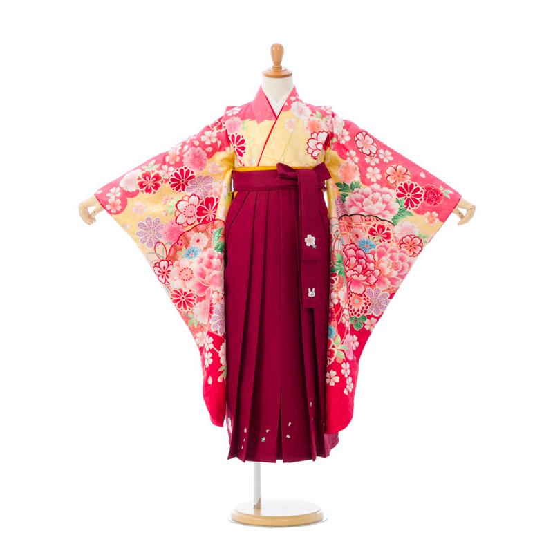 卒園袴|110〜120cm|卒園式袴レンタルフルセット(イエロー系)|女の子(卒