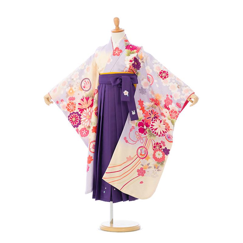 卒園袴|式部浪漫|110〜120cm|卒園式袴レンタルフルセット(紫系)|女の子