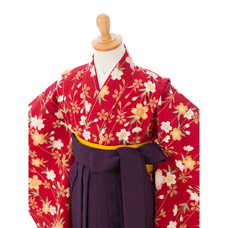 卒園袴|120〜130cm|卒園式袴レンタルフルセット(赤系)|女の子(卒園式袴