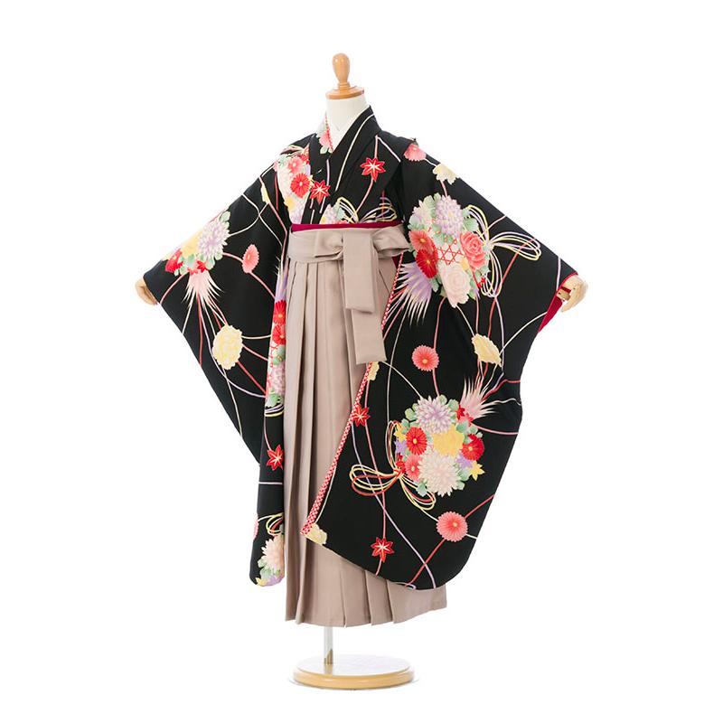 【Murine】袴セット120センチ　卒園式 卒園袴|110〜120cm|卒園式袴レンタルフルセット(黒系)|女の子(卒園式袴