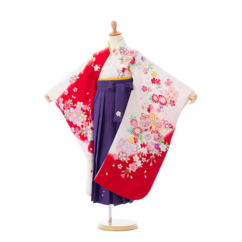 卒園式　袴　着物　ドレス 110サイズ 卒園袴|110〜120cm|卒園式袴レンタルフルセット(赤系)|女の子(卒園式袴