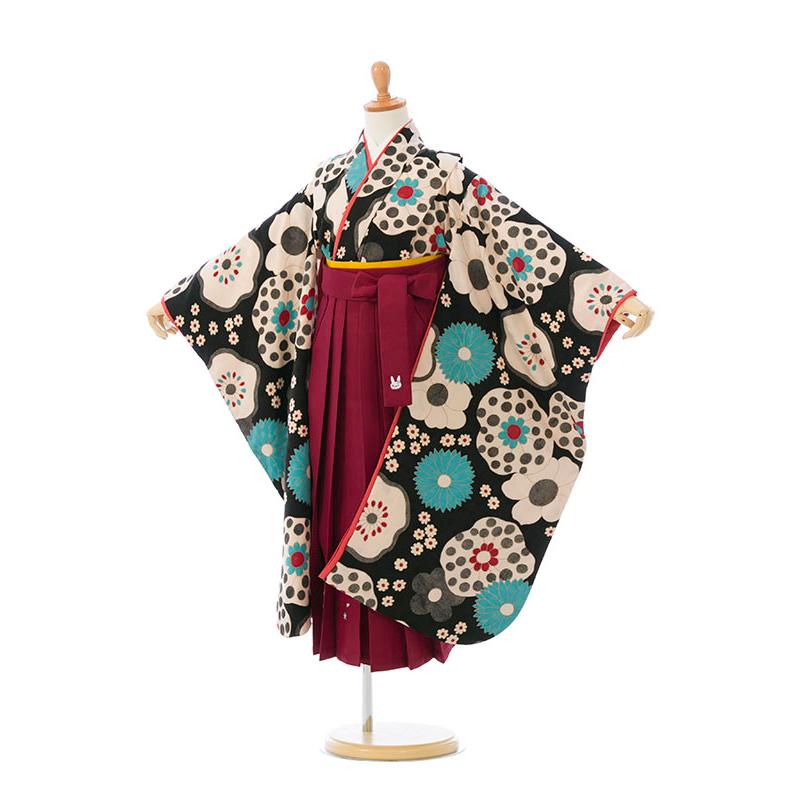 【Murine】袴セット120センチ　卒園式 卒園袴|モダンアンテナ|110〜120cm|卒園式袴レンタルフルセット(黒系
