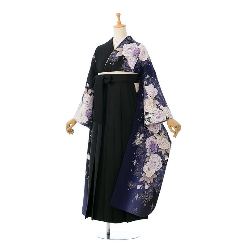 細身サイズ　振袖フルセット➕袴 袴 セット 卒業式 女性 4点セット「二尺袖：ミモザに立涌 錆青磁色＋袴