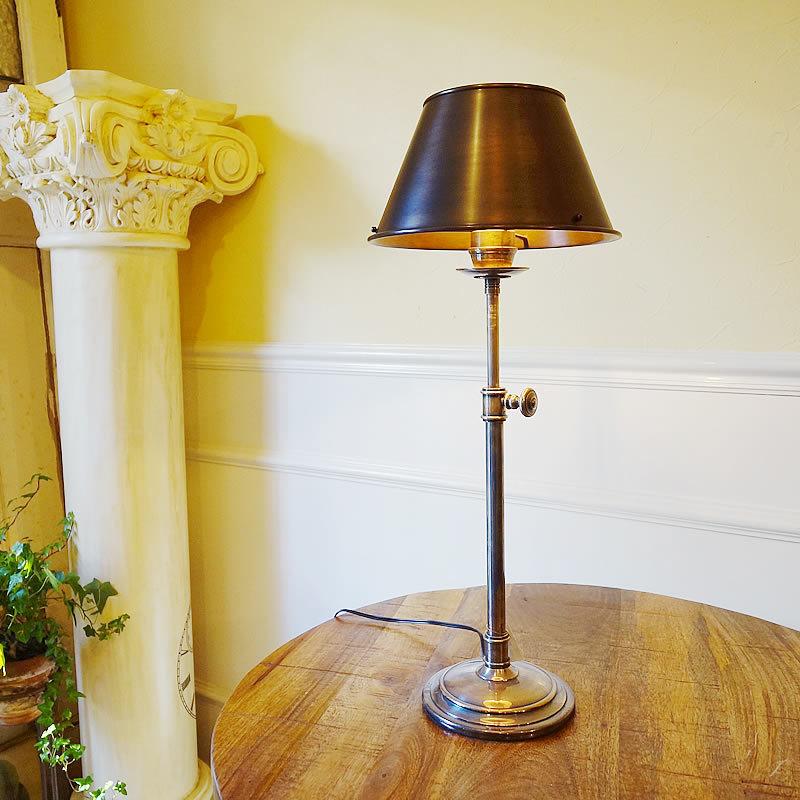真鍮製 テーブルランプ１灯 ブラスシェード 卓上ランプ クラシック アンティーク インポート ヨーロピアン