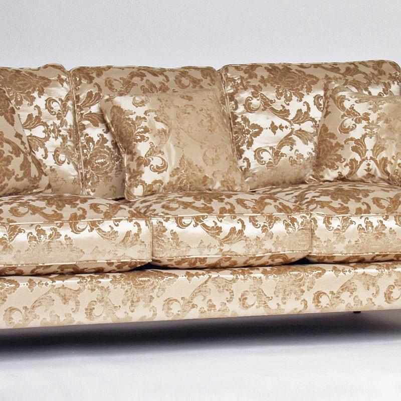 ヨーロピアン 3人掛けソファ ファブリック ゴールドベージュ 送料無料