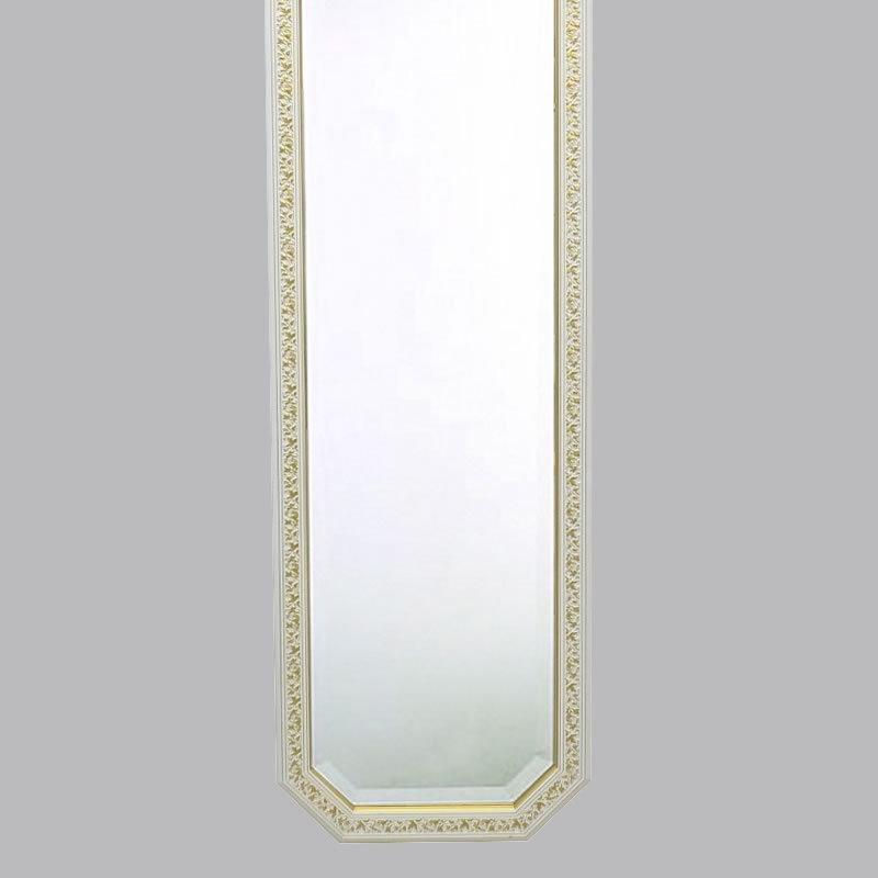 多様なアイテムを揃えた イタリア製 姿見ミラー 鏡 壁掛け 全身鏡 八角ミラー ホワイト＆ゴールド アンティーク仕上げ