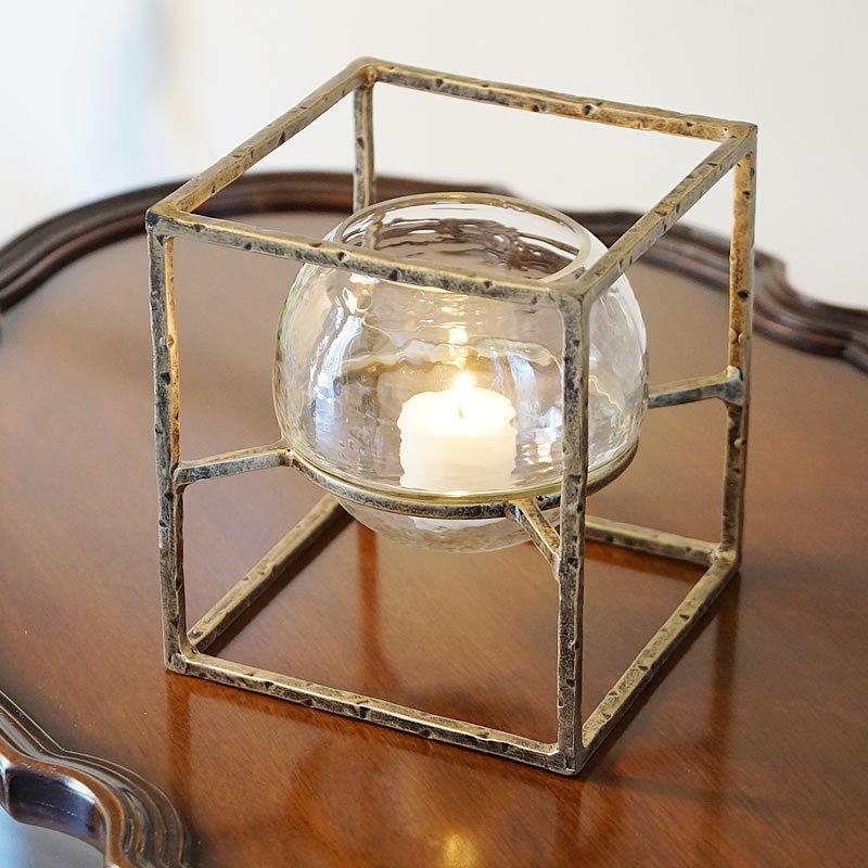 ハリケーン キャンドルホルダー Candle ガラス 花瓶 スクエア インテリア雑貨 おしゃれ 置物 0024457輸入家具・雑貨の専門店