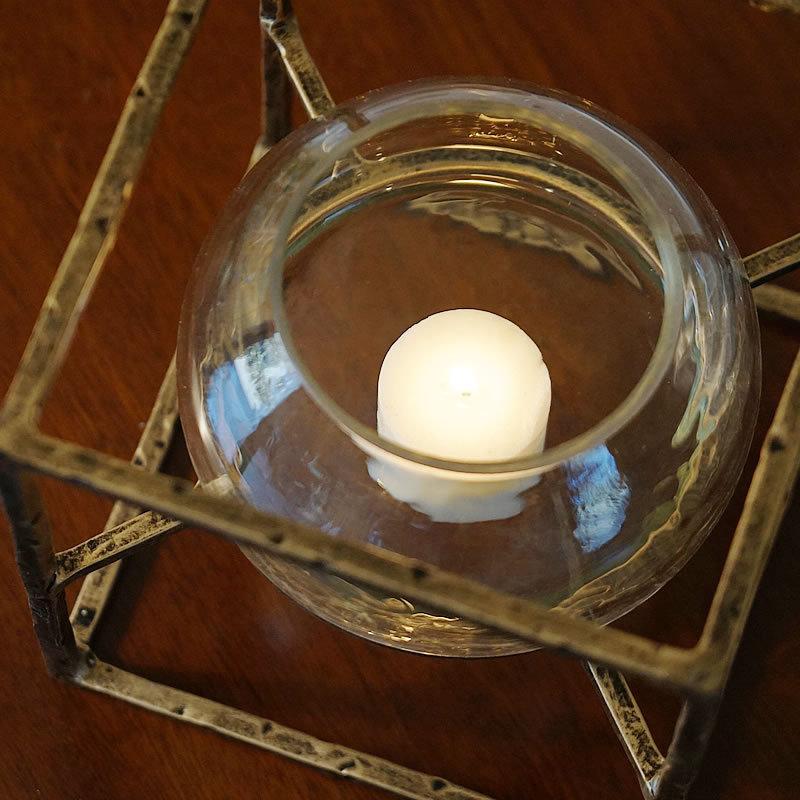 ハリケーン キャンドルホルダー Candle ガラス 花瓶 スクエア インテリア雑貨 おしゃれ 置物 0024457輸入家具・雑貨の専門店