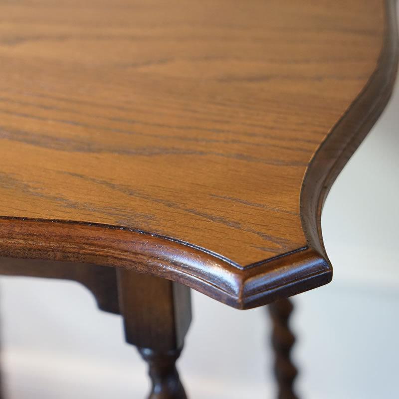 アンティーク家具 リプロダクト 花台 木製 ツイスト脚 サイドテーブル