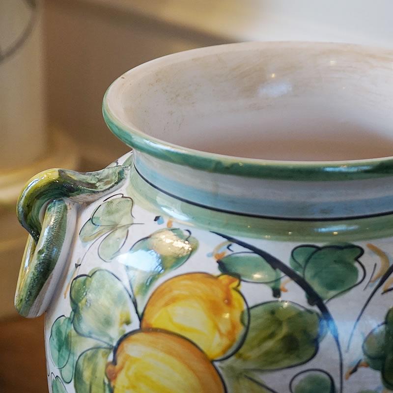 傘立て 陶器 イタリア レモン柄 手彩色 傘立て陶器 輸入雑貨
