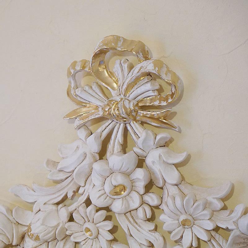 イタリア製 壁掛け 壁飾り レリーフ コンソール付 棚付 フラワー