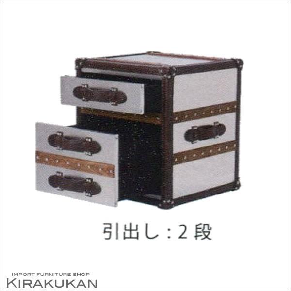 ストーニーハースト スモール ランプテーブル HALO 本革 牛革張り収納