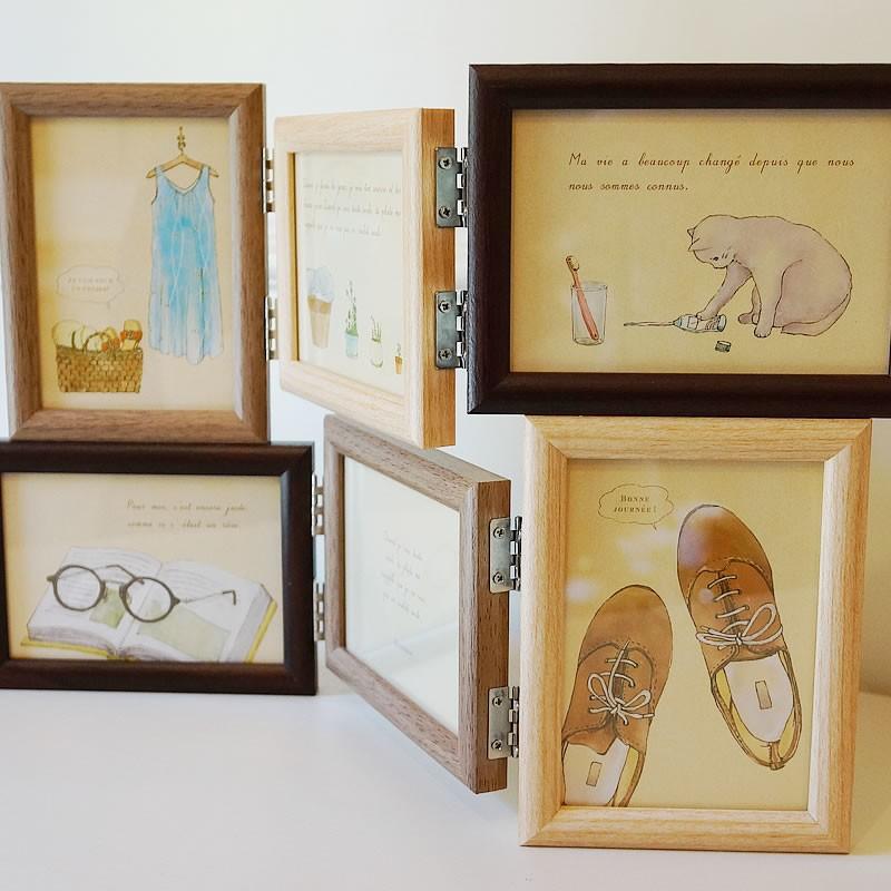 フォトフレーム 写真立て ブラン インテリアフレーム 多面 6面 木調