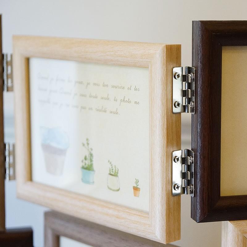 フォトフレーム 写真立て ブラン インテリアフレーム 多面 6面 木調