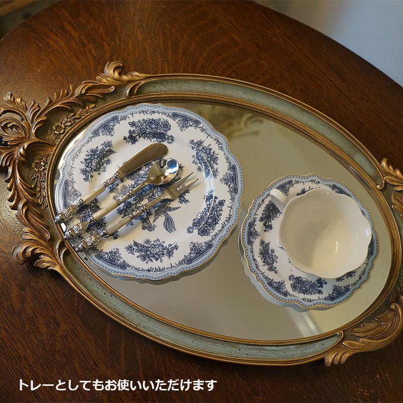 ミラー 鏡 壁掛け アンティーク クラシック壁掛けミラー オーバル